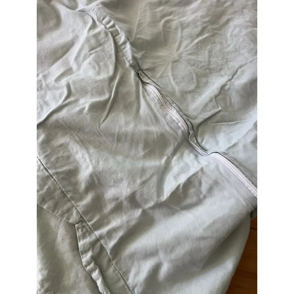 Vintage Floral Embroidered Flowers Butterfly Cotton Full Duvet Cover Scallop Edg